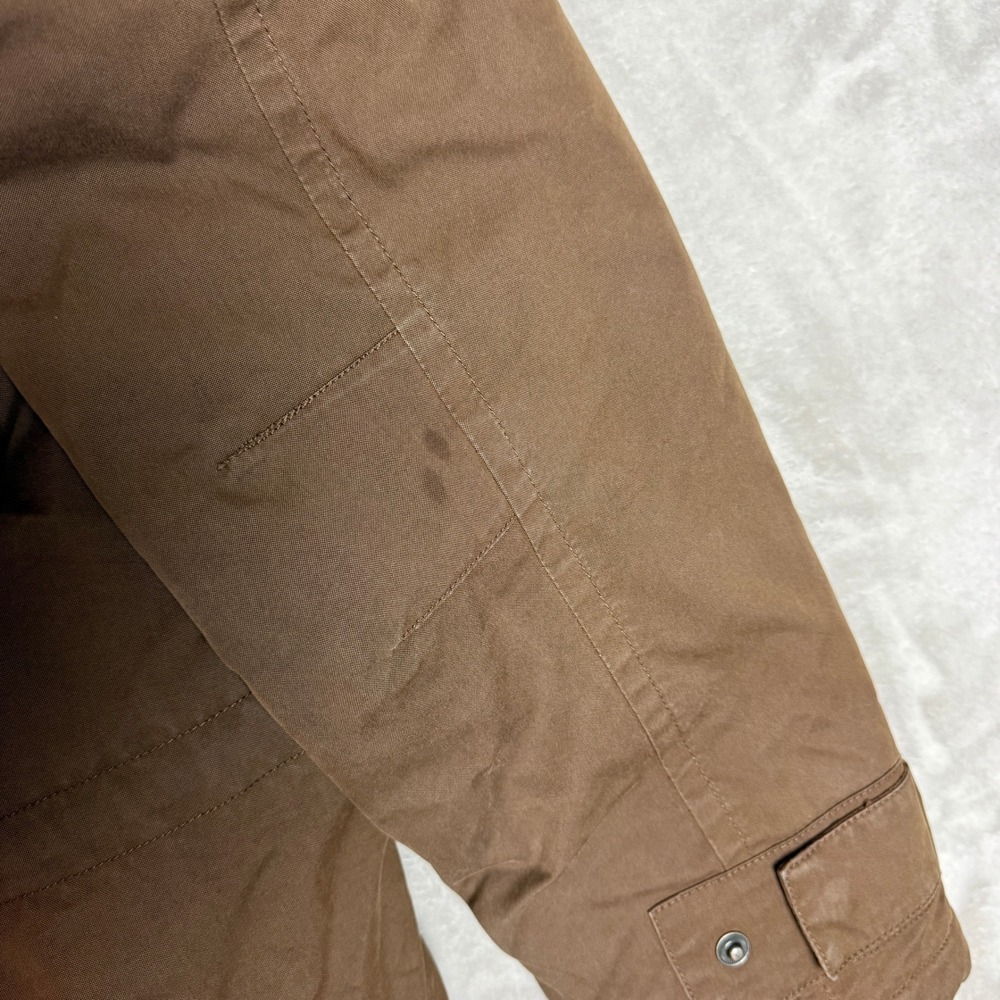 Eddie Bauer Premium Goose Down Parka Coat Women L Brown Faux Fur Quilted Hood - Picture 8 of 13